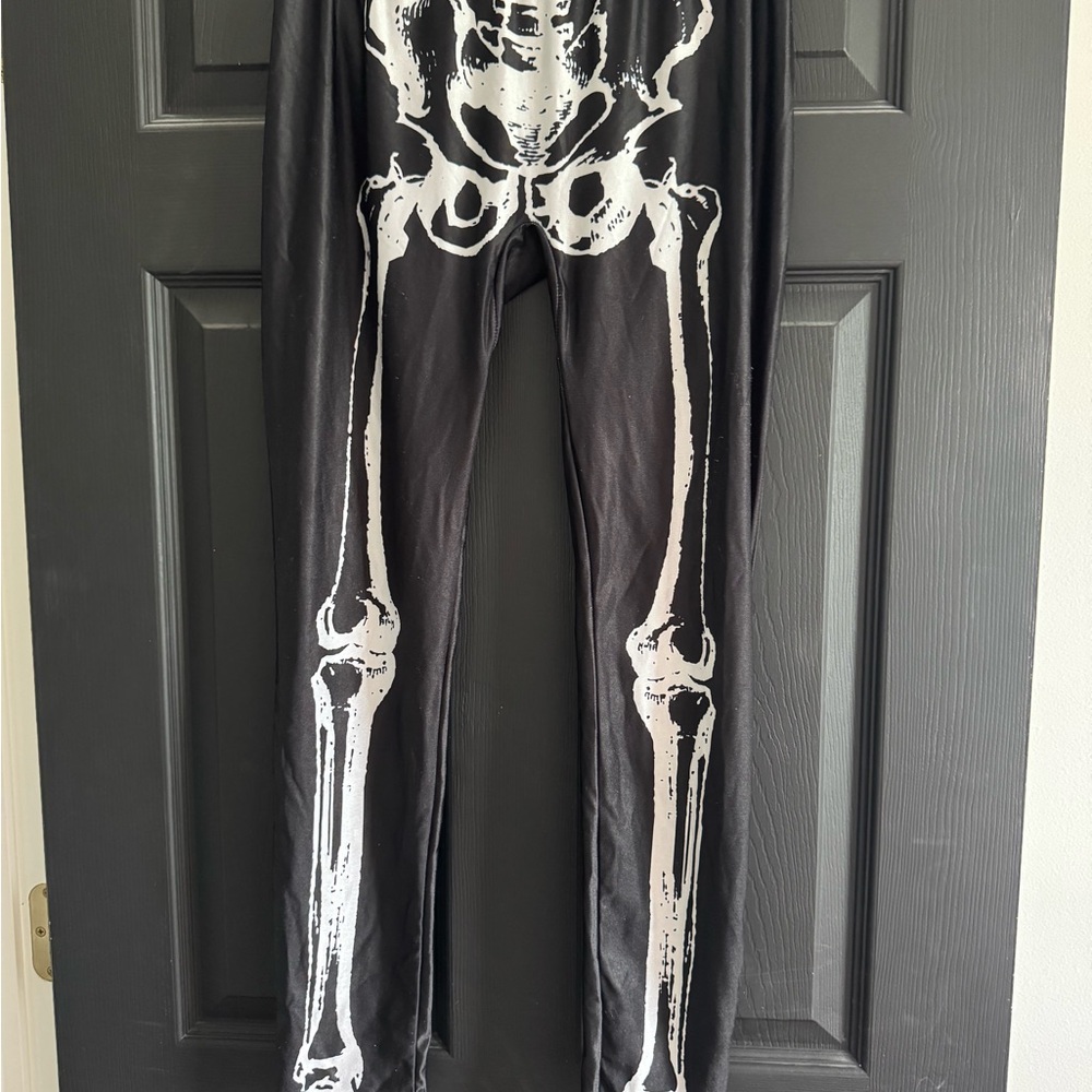 Skeleton Print Black Leggings